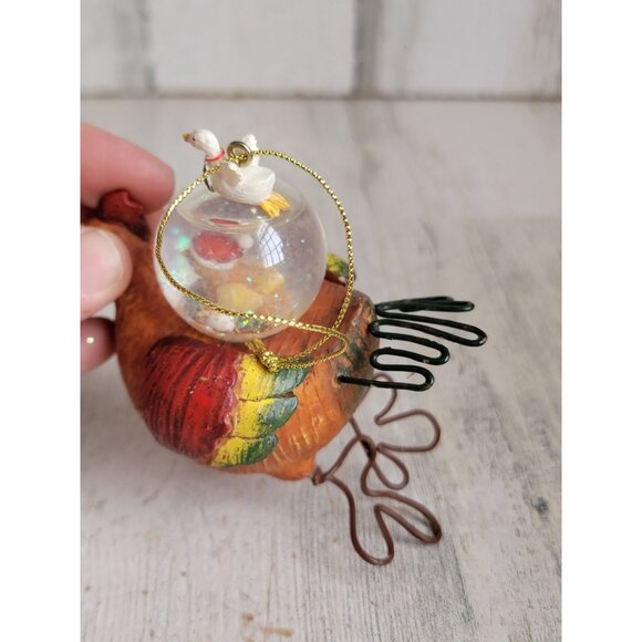 Unique chicken hen baby chick snowglobe ornament Xmas vintage - Picture 7 of 7